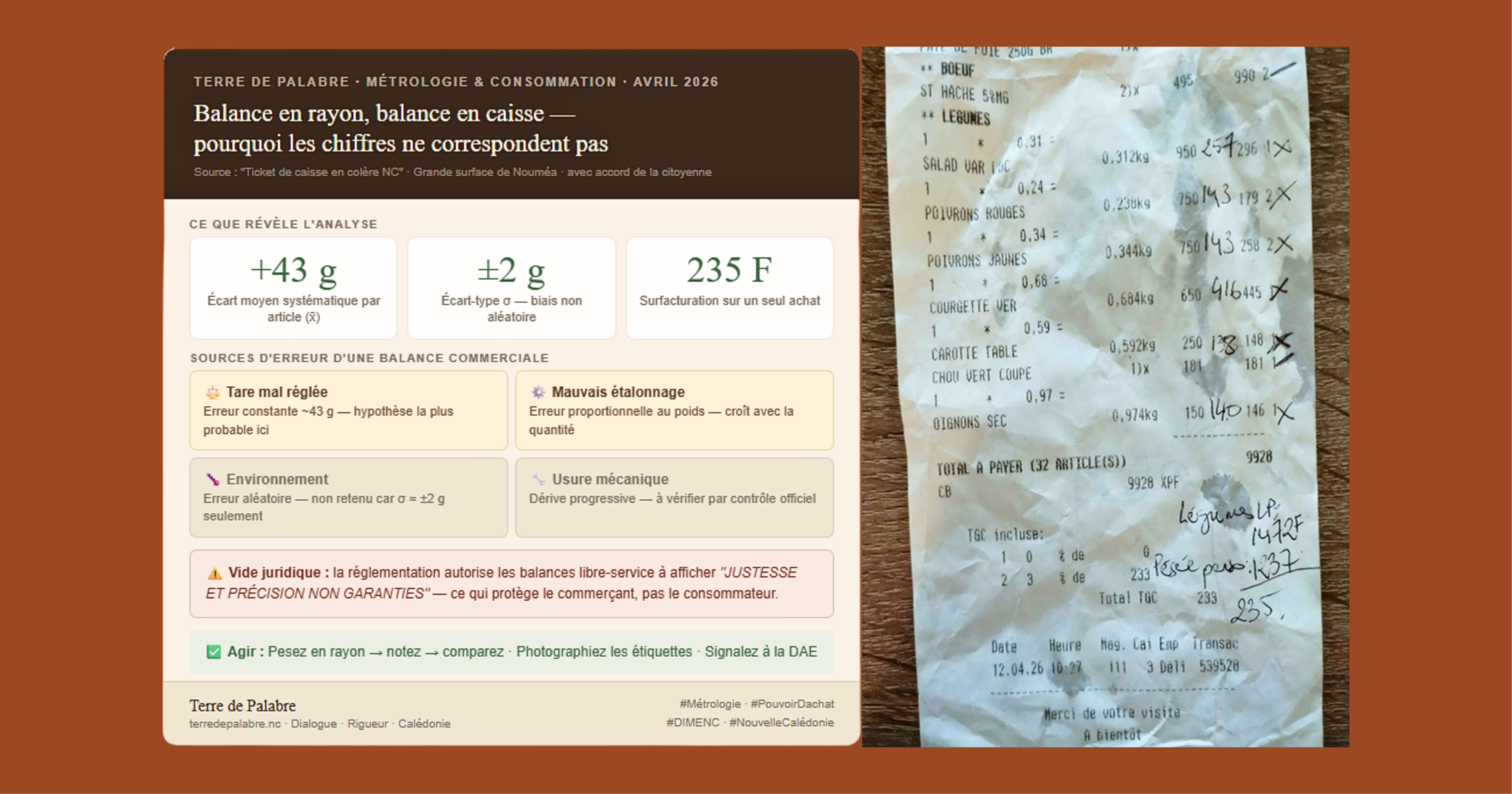 Balance en rayon vs caisse : pourquoi les poids diffèrent en Nouvelle-Calédonie