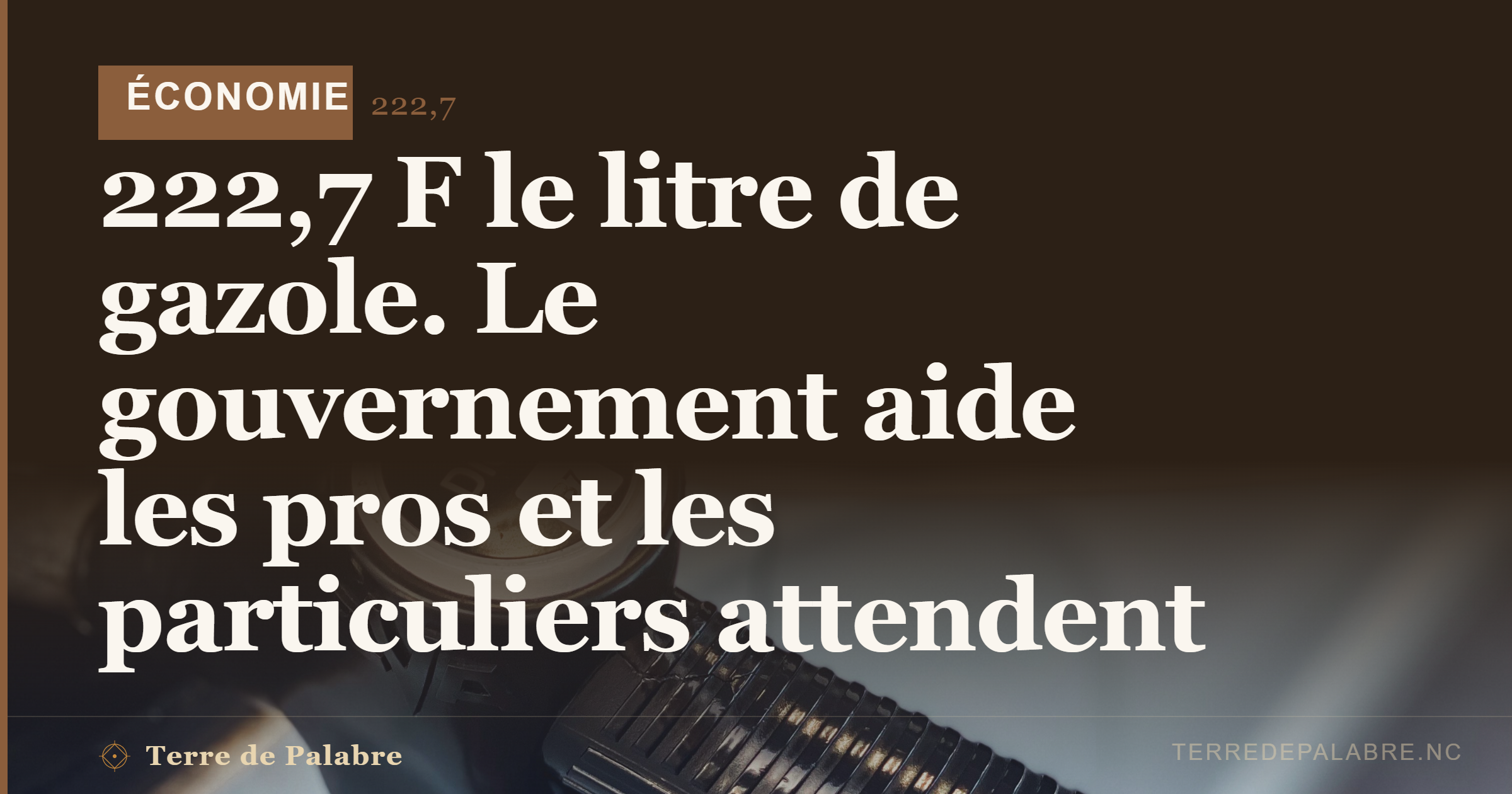 222,7 F le litre de gazole. Le gouvernement aide les pros et les particuliers attendent